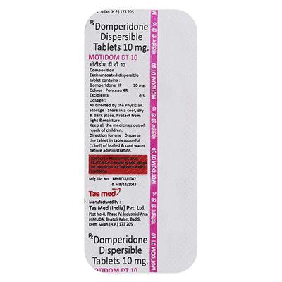 MOTIDOM DT 10mg Tablet 10's - Vomitting/Emesis-Ant