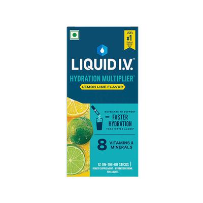 Liquid I.V. Hydration Multiplier- Lemon Lime, Electrolyte Powder Drink Mix 12's - Multi-Vitamins
