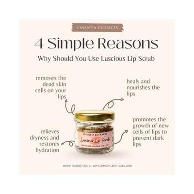 Essentia Extracts Luscious Lips Scrub 25 gm - Lip Scrubs