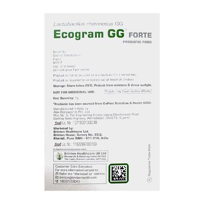 ECOGRAM GG FORTE LACTOSE & GLUTEN FREE NATURAL VANILLA FLAVOUR Sachet 1g - Diarrhoea-Ant