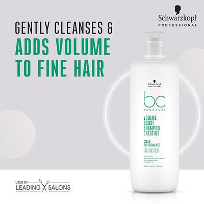 Schwarzkopf Professional Bonacure Volume Boost shampoo with Creatine for Fine Hair with Vegan Keratin 1000 ml - Shampoos