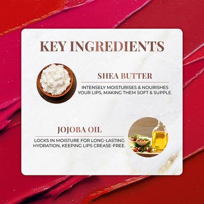 Just Herbs Long Stay Relaxed Matte Lipstick Shea Butter + Jojoba Oil Jhrm 01 (Fiery Pink) 4gm - Lipsticks