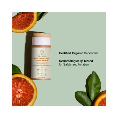 Juicy Chemistry Organic Deodorant for Deo Stick Blood Orange and Geranium Deodorant 70gm - Deodorants/Roll-Ons