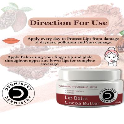 Dermistry Plumping Nourishing SPF 10 Lip Balm Strawberry 15 ml + Plumping Nourishing SPF 10 Lip Balm Cocoa Butter 15 ml - Lotions & Creams