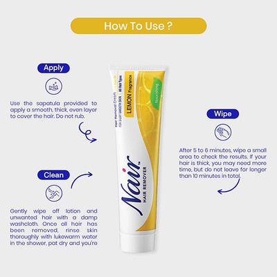 Nair Legs & Body Hair Removal Cream - Lemon 110 gm - Shaving & Hair Removal