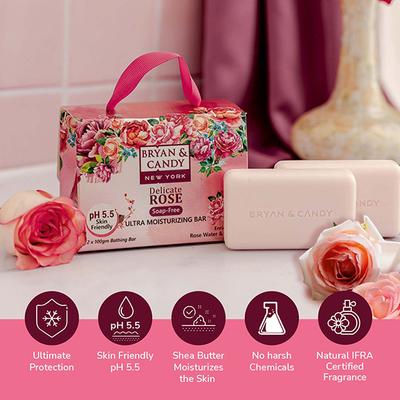 Bryan & Candy Delicate Rose Bathing Bar 230 gm - Soaps