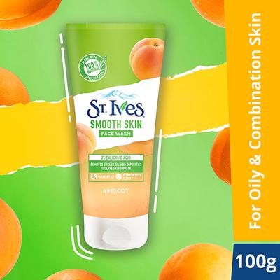 St. Ives Apricot Smooth Skin Face Wash Cleanser For Oily Skin Deep Pore Cleansing 100 gm - Face Wash & Cleansers
