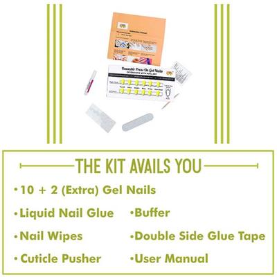 Nails On Board Handmade Press On Gel Nails- Holographic Lemon Yellow Medium 50 gm - Nail Care