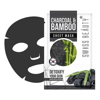 Swiss Beauty Charcoal & Bamboo Sheet Mask - (Charcoal & Bamboo) 22 ml - Masks & Peels