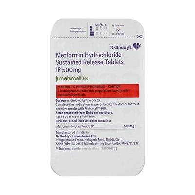 Metsmall 500mg Tablet 28'S - Diabetes-Ant