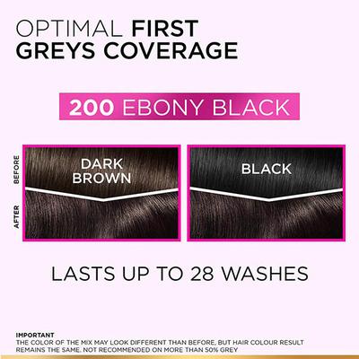 L'Oreal Paris Casting Creme Gloss Small Pack, 200 Ebony Black 21g+24ml 1's - Crème