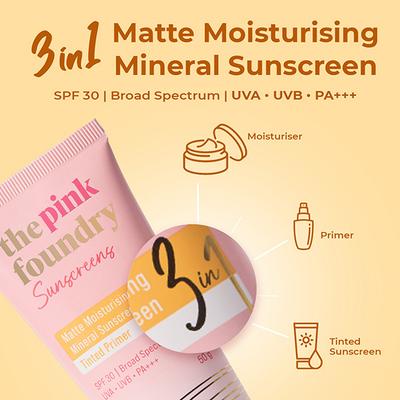 The Pink Foundry Matte Moisturising Mineral Sunscreen 50 gm - Face Sunscreen