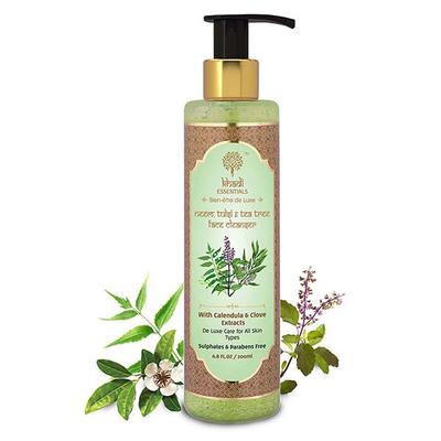 Khadi Essentials Neem Tulsi Tea Tree Face Wash with Calendula for Anti Acne Oil Control 200 ml - Face Wash & Cleansers