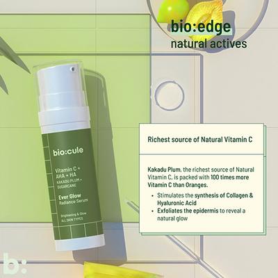 Biocule Ever Glow Radiance Serum For Bright & Glowing Skin, With Vitamin C & Aha 15 ml - Face Serum