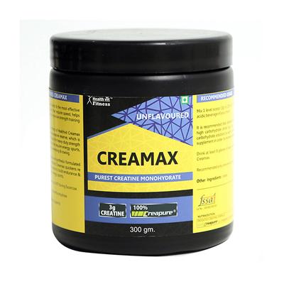 Healthvit Fitness Creamax Creatine Monohydrate Powder - Unflavored 300 gm - Workout Essentials