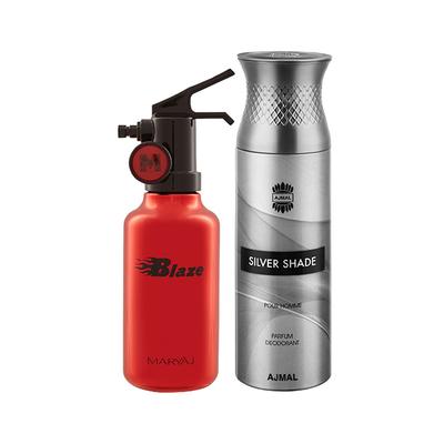 Maryaj Blaze EDP Citrus Aromatic Perfume And Ajmal Silver Shade Homme Deodorant Citrus Woody Fragrance 300 ml - Men Perfumes (Edt/Edp)
