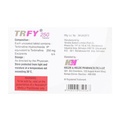 Trfy 250mg Tablet 7'S - Fungal Infections-Anf