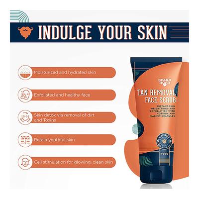Beardhood Tan Removal Face Scrub 100 gm - Face Scrubs