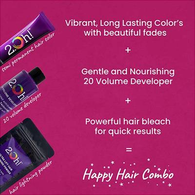 2.Oh! Semi Permanent Hair Color + Lightning Kit - Pink Combo 1's - Hair Creams