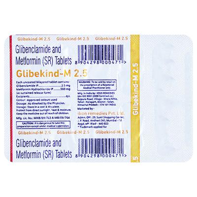 GLIBEKIND M 2.5 Tablet 10's - Diabetes-Ant