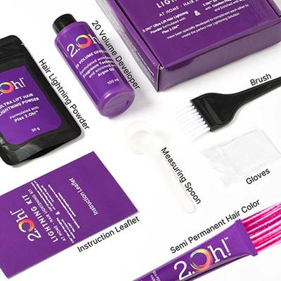 2.Oh! Semi Permanent Hair Color + Lightning Kit - Sangria Combo 1's - Hair Creams