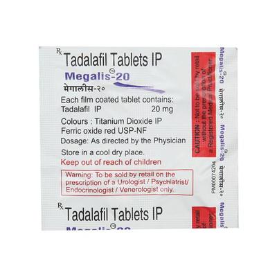 MEGALIS 20mg Tablet 4s (se) - Impotence/Erectile Dysfunction (Ed)