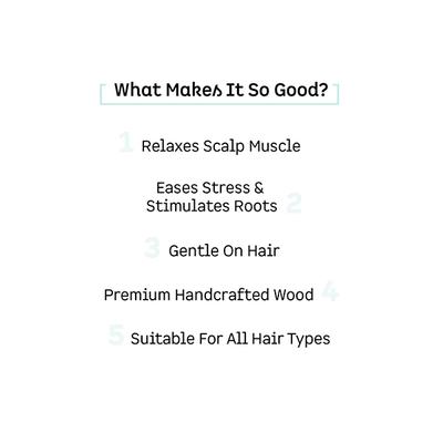 Mcaffeine Wooden Head Massage Comb 1's - Hair Combs