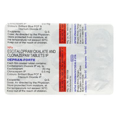 Depran Forte 0.5/20mg Tablet 15'S - Anxiety-Anx