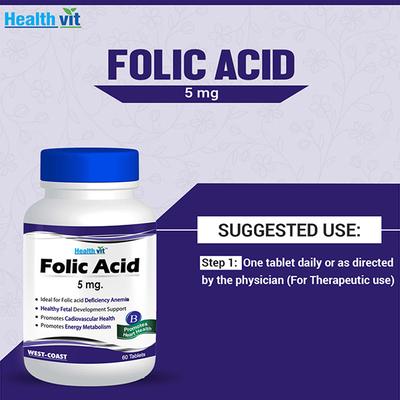 Healthvit Folic Acid Tablets For Cardiac Care 60's - Multi-Vitamins