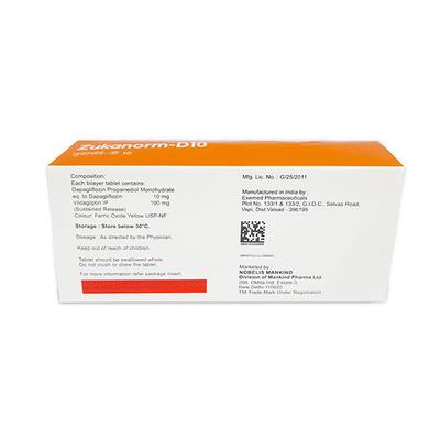 ZUKANORM D 10 Tablet 10's - Diabetes-Ant