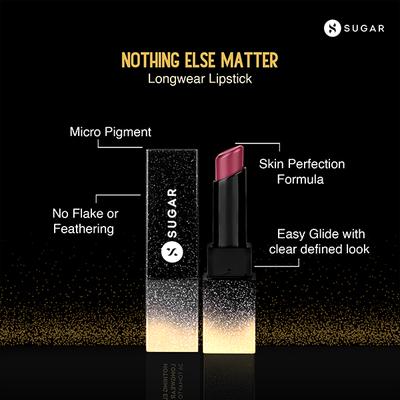 SUGAR Cosmetics Nothing Else Matter Longwear Lipstick - 33 Mauve On (Deep Mauve Pink) 3.2 gm - Lipsticks