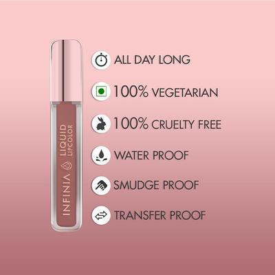 Infinia Liquid Lip Color Liquid Lipstick M 71 Long Lasting and Waterproof 5 ml - Liquid Lipsticks