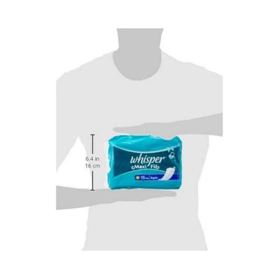 Whisper Maxi Nights Sanitary Pads for Women, Regular, 15 Napkins 1's - Sanitary Napkins