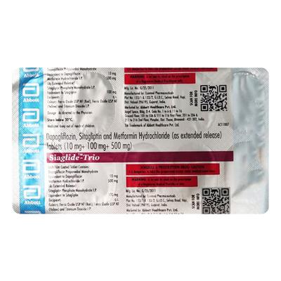 SIAGLIDE TRIO 500 Tablet 10's - Diabetes-Ant