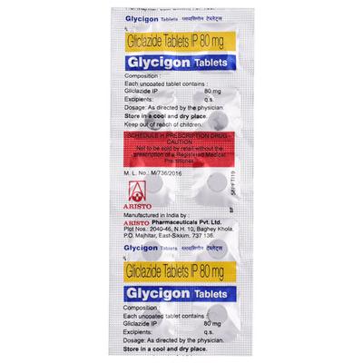 Glycigon 80mg Tablet 10'S - Diabetes-Ant