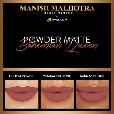 Manish Malhotra Beauty MyGlamm Powder Matte Lipstick Bohemian Queen 4 gm - Lipsticks