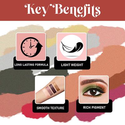 Half N Half Professional Makeup Kit, 16 Colours Eyeshadow Palette, Multicolor - 01 18 gm - Eye Shadow Palettes