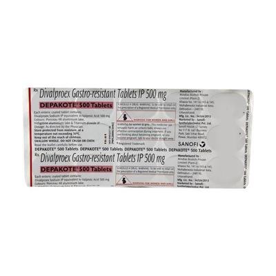 Depakote 500mg Tablet 15'S - Epilepsy/Convulsion-Ant