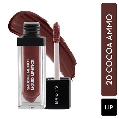 SUGAR Cosmetics Smudge Me Not Liquid Lipstick - 20 Cocoa Ammo (Mocha Brown) 4.5 ml - Liquid Lipsticks