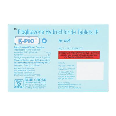 K Pio 15mg Tablet 15'S - Diabetes-Ant