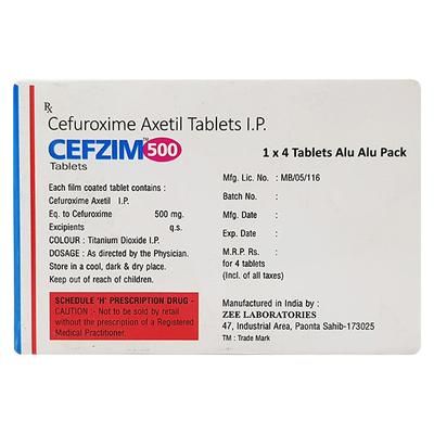 CEFZIM 500mg Tablet 4's - Bacterial Infections-Cep