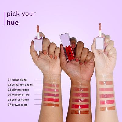 Plum Keep It Glossy Serum Lip Gloss with Hyaluronic Acid Luminous Finish Highly Pigmented Instant Hydration 100% Vegan & Cruelty Free 02 Cinnamon Sheen 6.5 ml - Lip Glosses