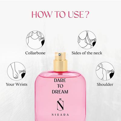 Nisara Dare to Dream Perfume Long Lasting Fragrance Fruity Floral Woody Eau De Parfum For Women 100 ml - Women Perfumes (Edt/Edp)