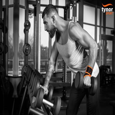 Tynor Wrist Support with Thumb Loop (Neoprene) (UN) - Black & Orange - Knee/Ankle/Leg/Foot Supports