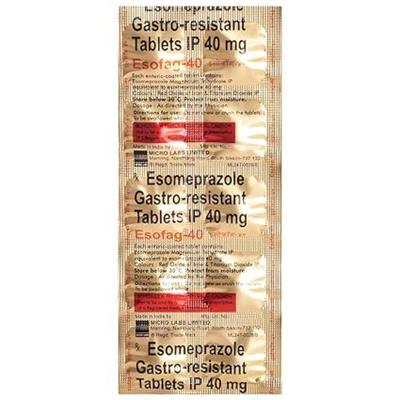 Esofag 40mg Tablet 10'S - Ulcer/Reflux/Flatulence-Aaa