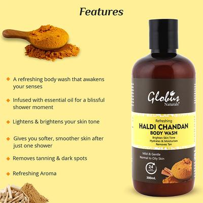 Globus Naturals Refreshing Haldi Chandan Body Wash 300 ml - Shower Gels & Body Wash