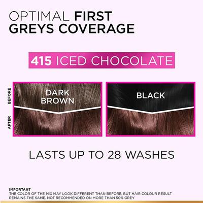 L'Oreal Paris Casting Creme Gloss Hair Color, 415 Iced Chocolate 87.5g+72ml 1's - Crème