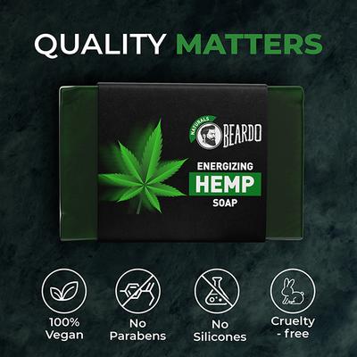 Beardo Energizing Hemp Soap 125gm - Shower Gels & Body Wash
