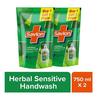 Savlon Herbal Sensitive Handwash Pack 725 ml each 2's - Hand Wash & Soaps