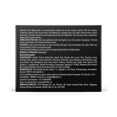 Beardo B-Acne Clear Bathing Bar 75 gm - Soaps
